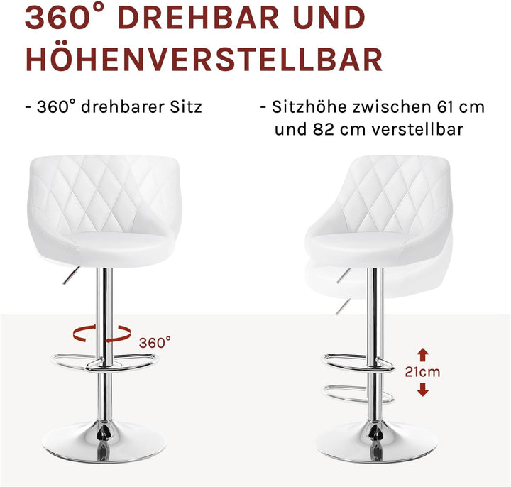 WOLTU 4er Set Barhocker Bistrohocker Tresenhocker Barstuhl Höhenverstellbar, Drehbar, Sitzfläche aus