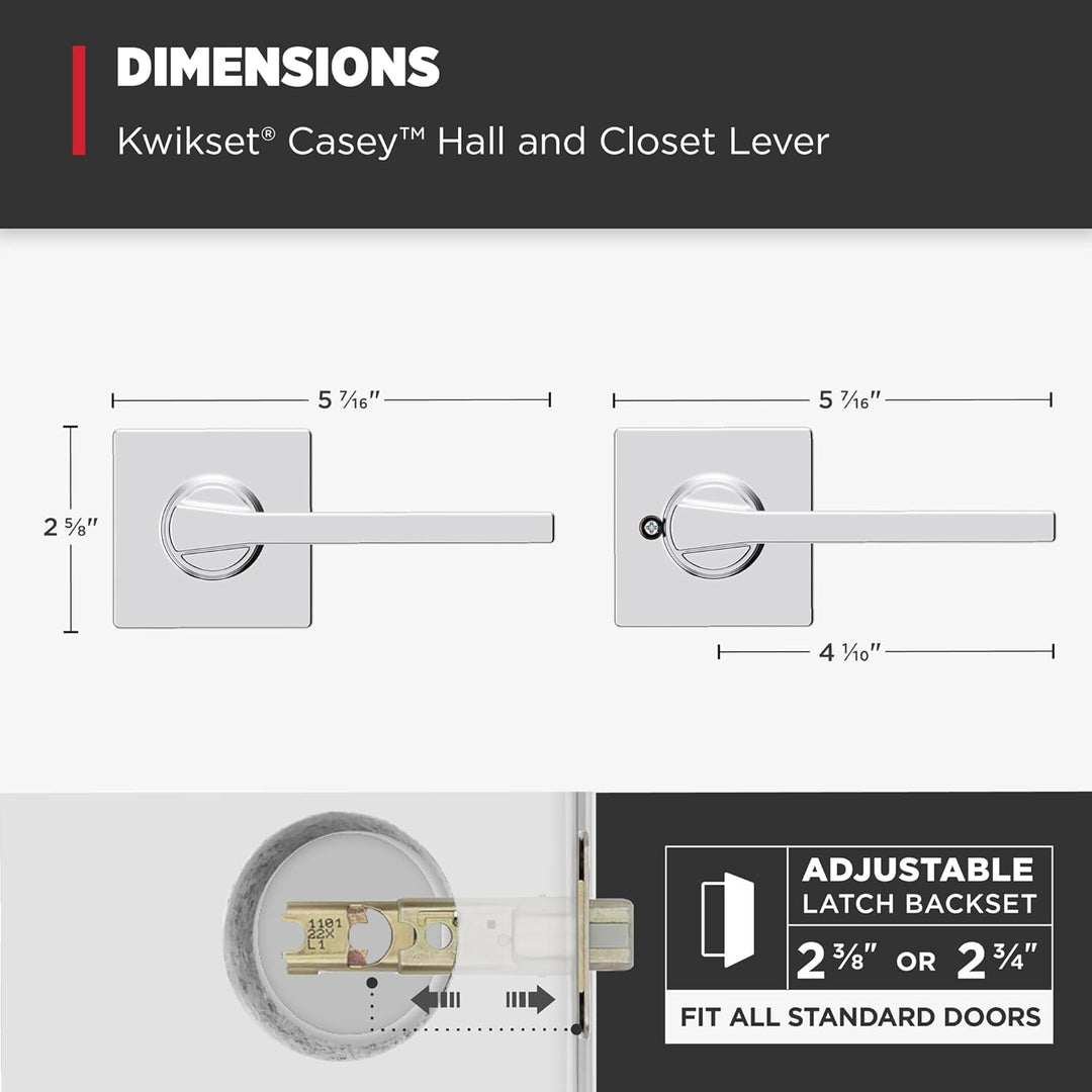 Kwikset 92001-605 Casey Durchgangshebel, poliertes Chrom Poliertes Chrom Durchgang, Poliertes Chrom