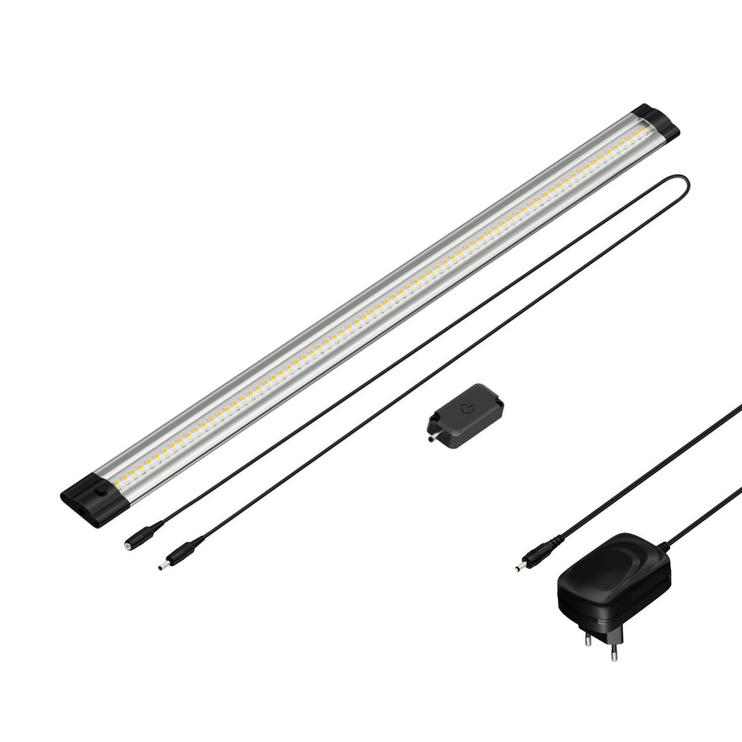 parlat LED Unterbau-Leuchte Siris mit Netzteil, Touch-Dimmer, flach, 50cm, 655lm, weiss