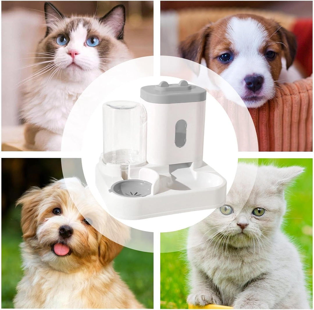 Futterautomat Katze, Tragbarer Katzenfutter Automat Mit 2300 Ml Und Wasserspender Mit 1000 Ml, Leich