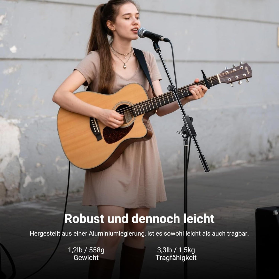 NEEWER Mikrofon Boom Arm für Microphone Stand, kompakte, tragbare Teleskop Verlängerungsstange aus A