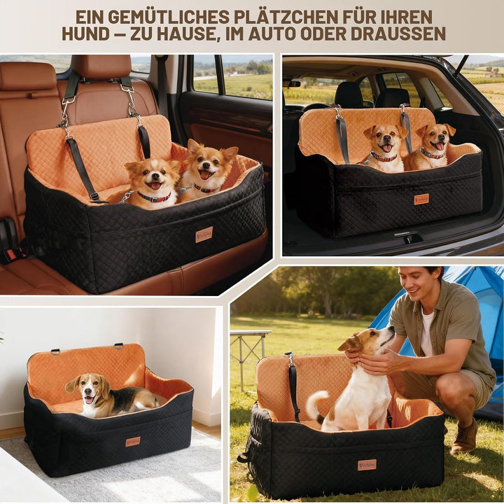 Vivifying Hunde Autositz Rückbank, mittelgrosse/grosse oder 2 kleine Hunde