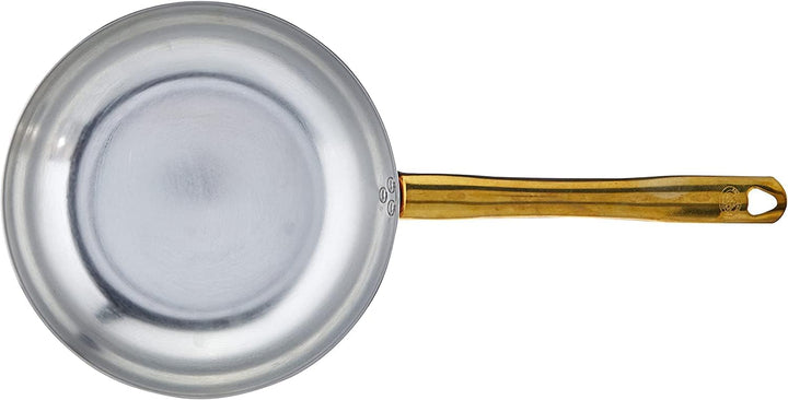 Pentole Agnelli ALCU111B24 Glatte kupferverzinnte Handsprungpfanne mit röhrenförmigem Griff, 24 cm,