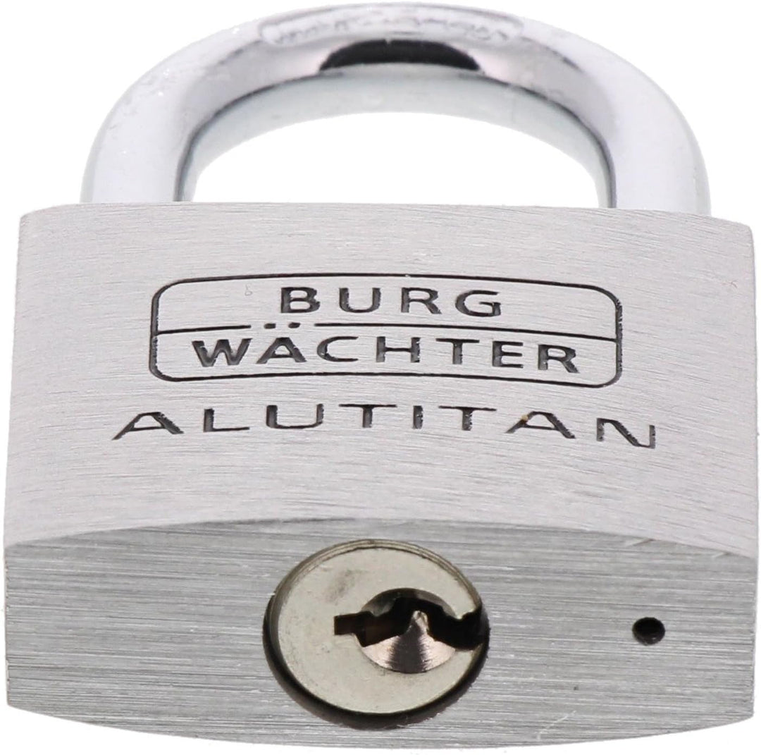 BURG-WÄCHTER Vorhangschloss Alutitan, Aluminium, 6, 5 mm Bügelstärke, Innenwerk rostfrei, 770 40 SB,