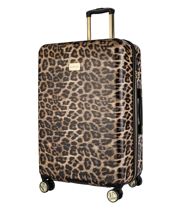 Koffer Reisekoffer Hartschalen Trolly Puccini® Beverly Hills (Leopard Beige 6, Gross) Leopard Beige