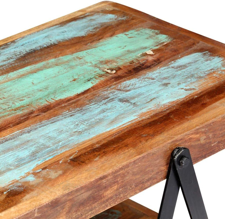 vidaXL Mangoholz Massiv TV Schrank mit 2 Regalen Handgefertig Lowboard Fernsehtisch Fernsehschrank H