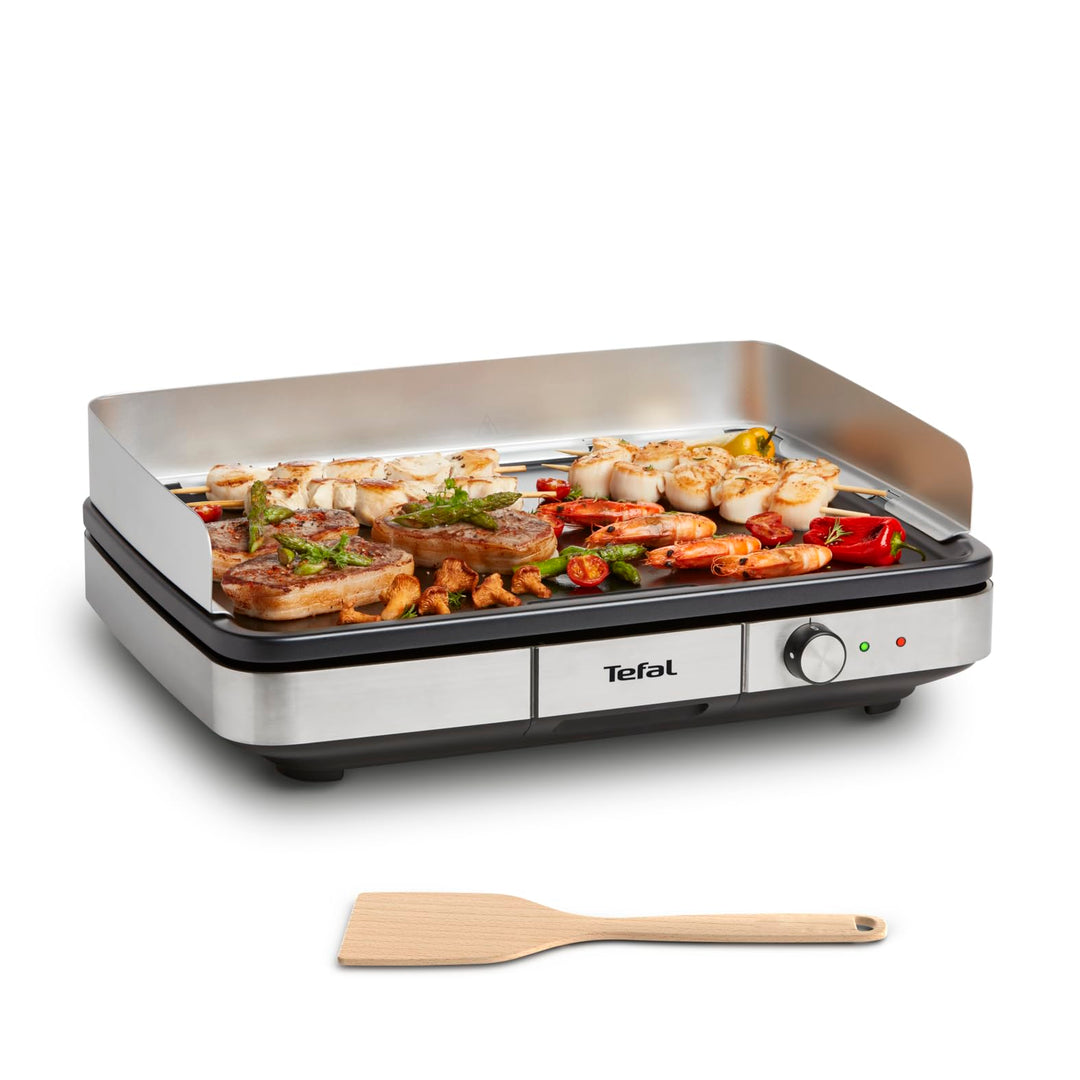 Tefal Maxi Plancha Elektro-Tischgrill CB690D | Extra gross | Antihaft Teppanyaki Platte | Leichte Re