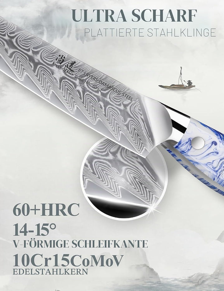 SHANGDAO 13 cm Küchen-Allzweckmesser, rasiermesserscharfe Obst- und Gemüseschälmesser, geschmiedeter