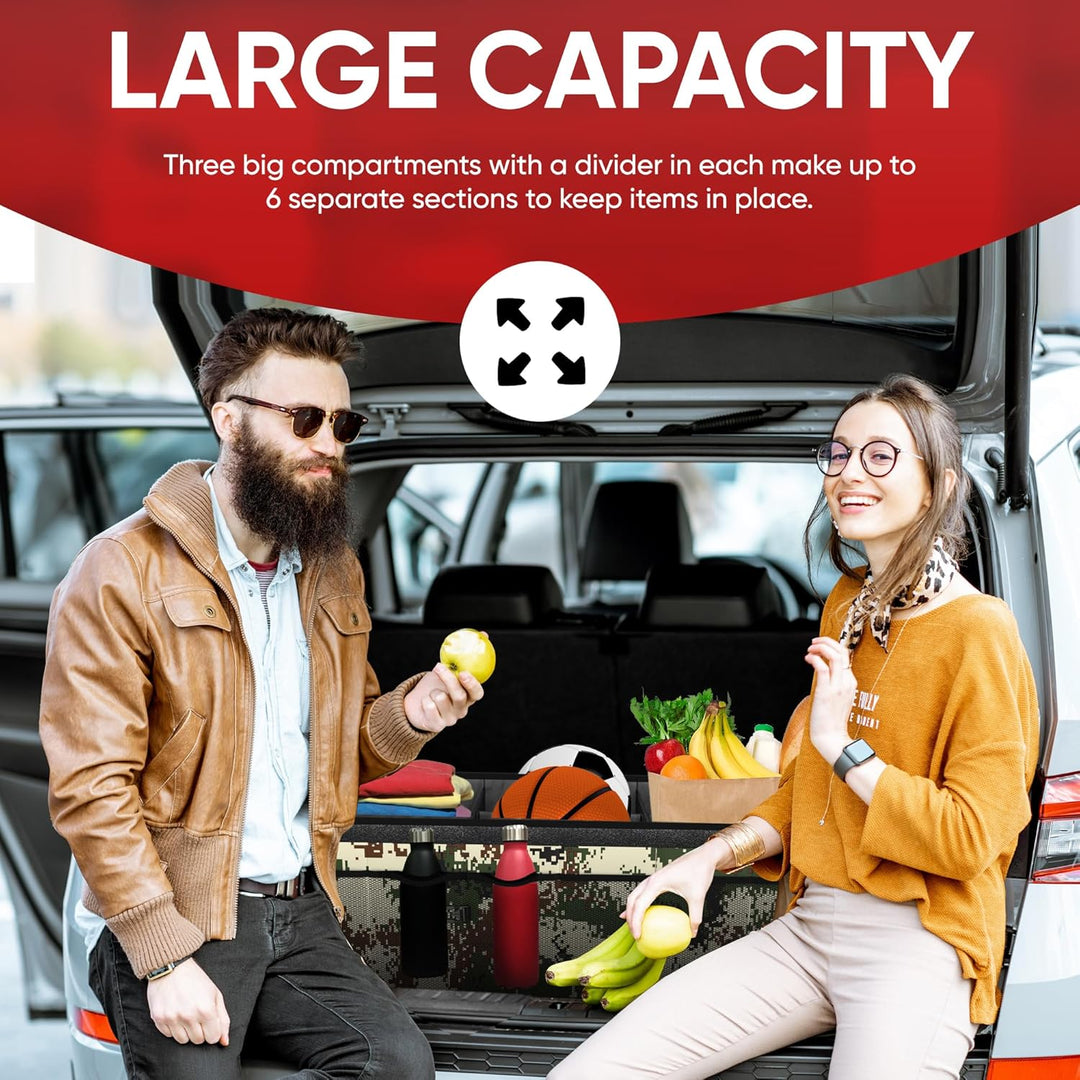 FORTEM Kofferraum Organizer, Kofferraumtasche, Zusammenklappbarer Auto Organizer Kofferraum mit Fäch