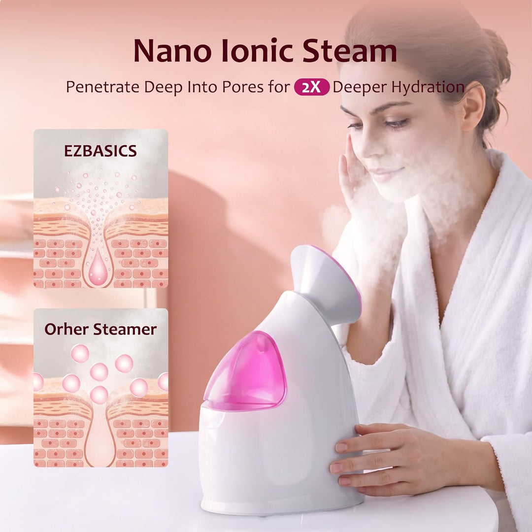 Gesichtssauna - EZBASICS Nano Ionic Gesichtsdampfer Warmer Nebel Heim-Sauna SPA Gesichts-Befeuchter