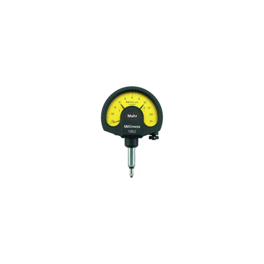 Mahr 4334000 Millimess 1003 Mechanischer Zifferblattvergleicher, 1 µm Graduationswert, Gelb