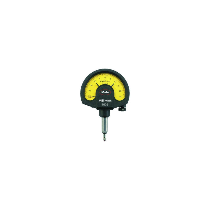 Mahr 4334000 Millimess 1003 Mechanischer Zifferblattvergleicher, 1 µm Graduationswert, Gelb