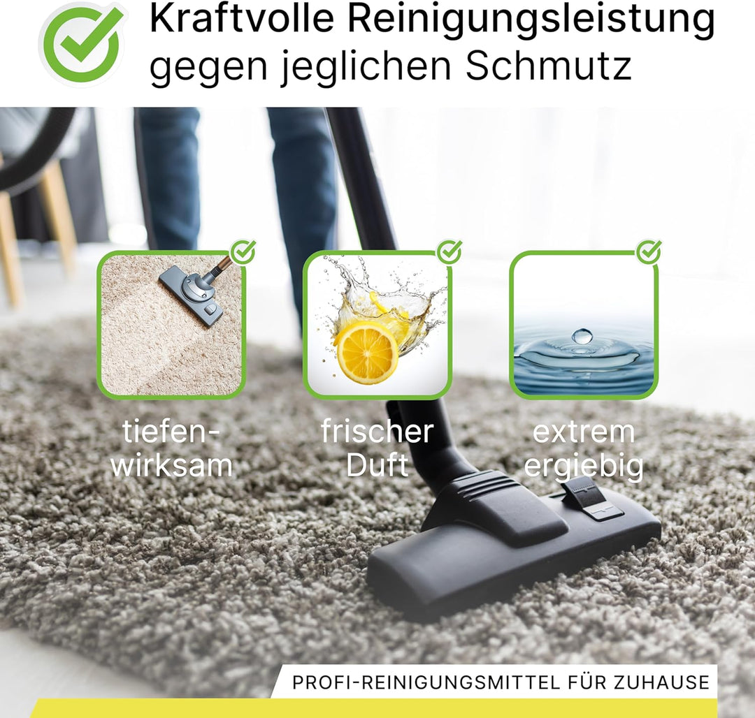 BiOHY Teppichshampoo (9 x 1 Liter) | Teppichreiniger Konzentrat | ideal gegen hartnäckige Flecken |