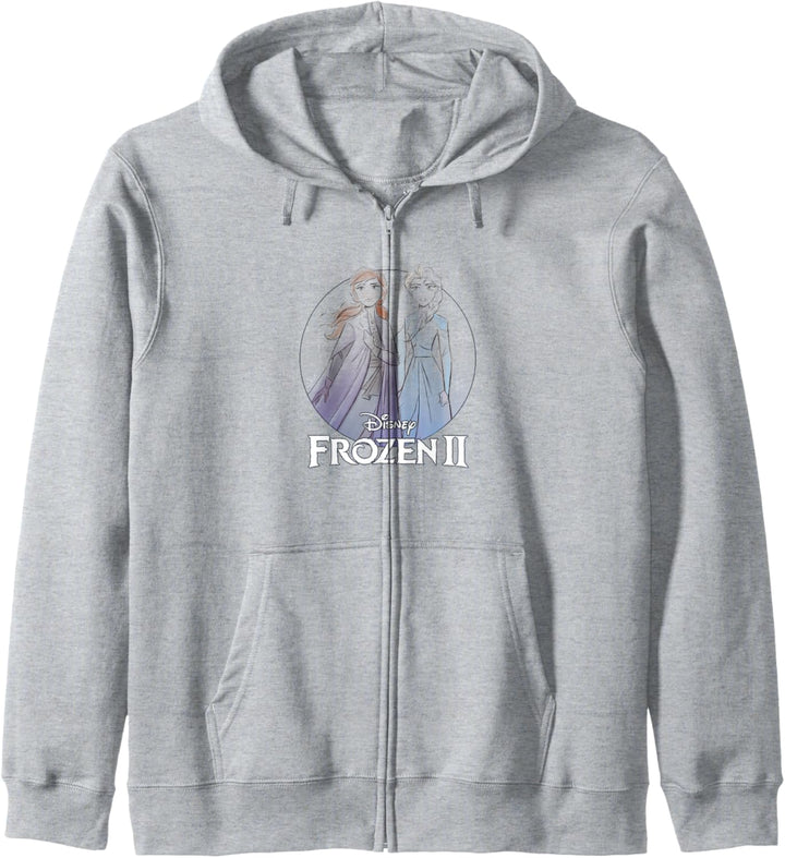 Disney Frozen 2 Anna Elsa Water Color Sketch Logo Kapuzenjacke