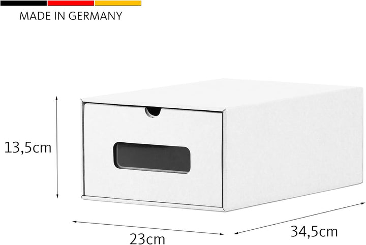 BigDean 10er Boxen-Set mit Sichtfenster & Schublade - Pappkarton aus Kraftpapier - Schuhbox Spielzeu