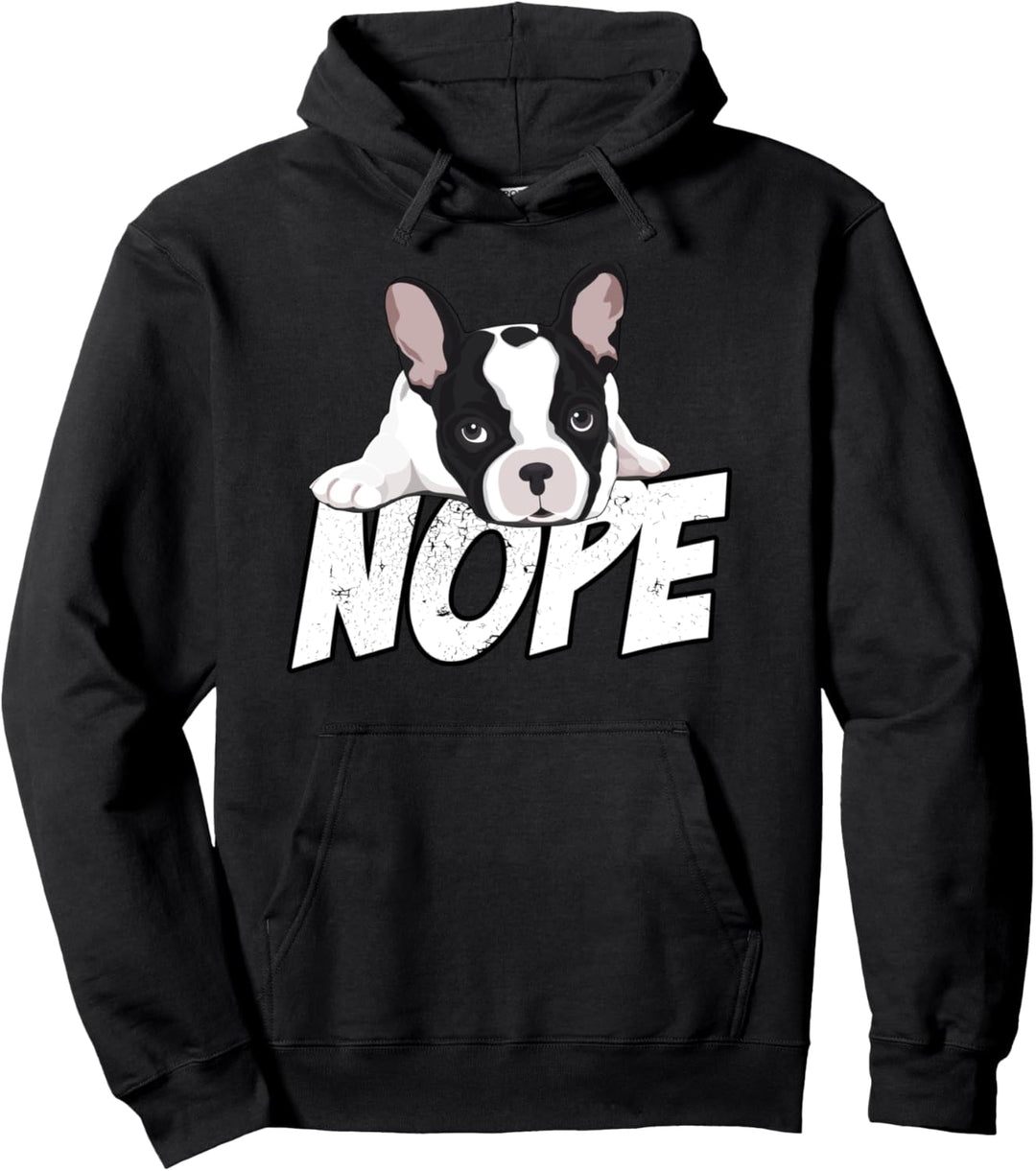 Französische Bulldogge French Bulldog Nope Lazy Hund Damen Pullover Hoodie