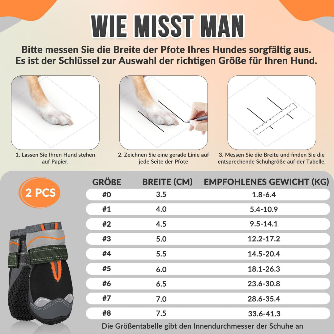SlowTon Hundeschuhe Pfotenschutz, 2 Stück atmungsaktive Hunde Schuhe Outdoor mit Rutschfester Sohle,