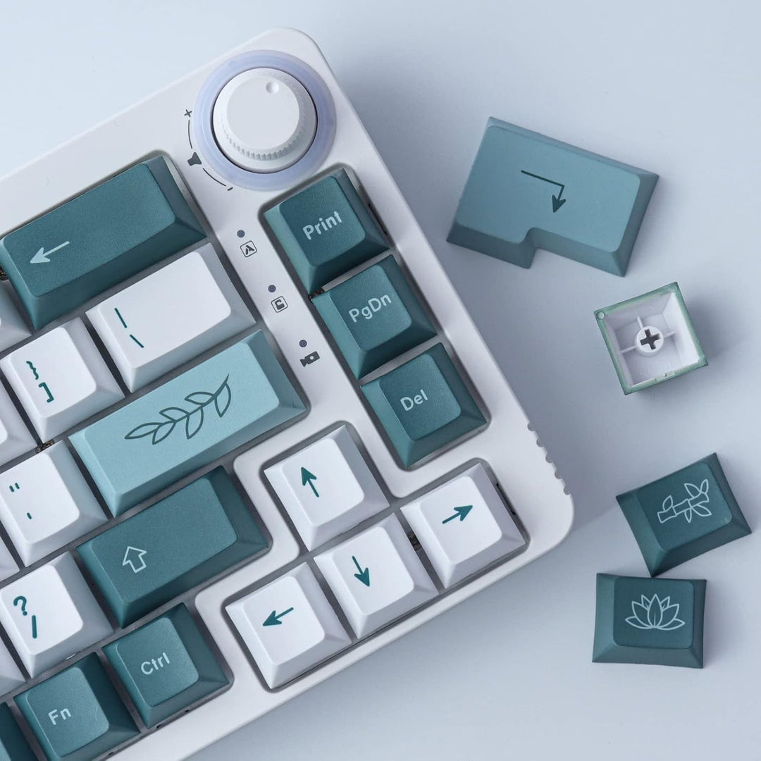 Sunzit PBT Keycaps 100 Tasten Cherry Profile Dye Sublimation Botanische Tastenkappen für ISO/ANSI-La