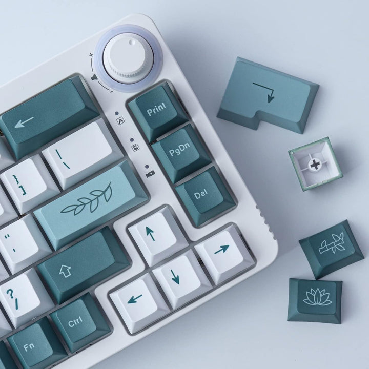 Sunzit PBT Keycaps 100 Tasten Cherry Profile Dye Sublimation Botanische Tastenkappen für ISO/ANSI-La