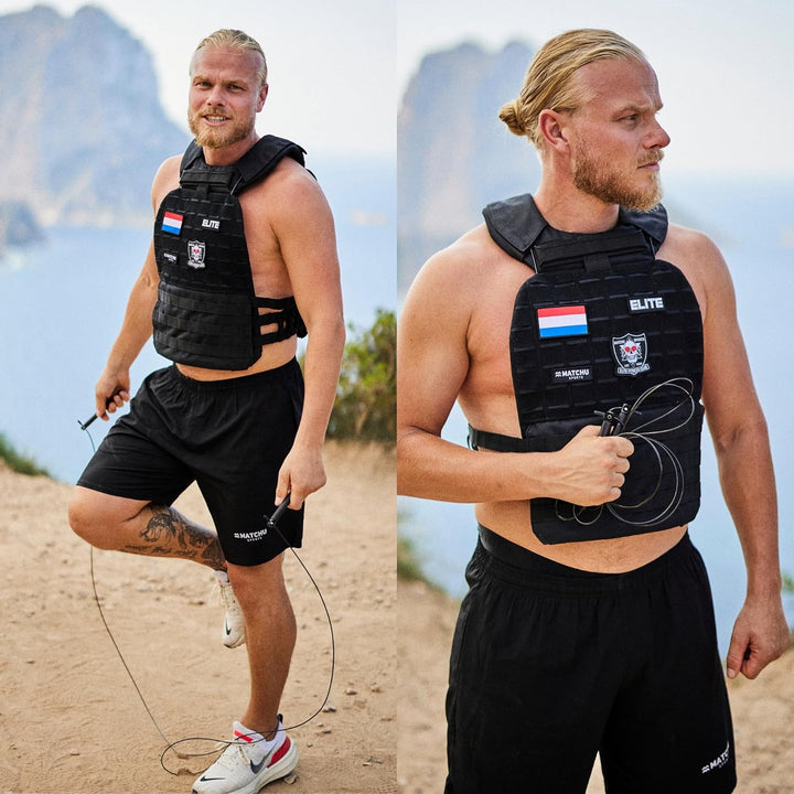Matchu - Gewichtsweste - Weight Vest - Einstellbar bis zu 20 KG - Verstellbar mittels 30 Sandsäcken