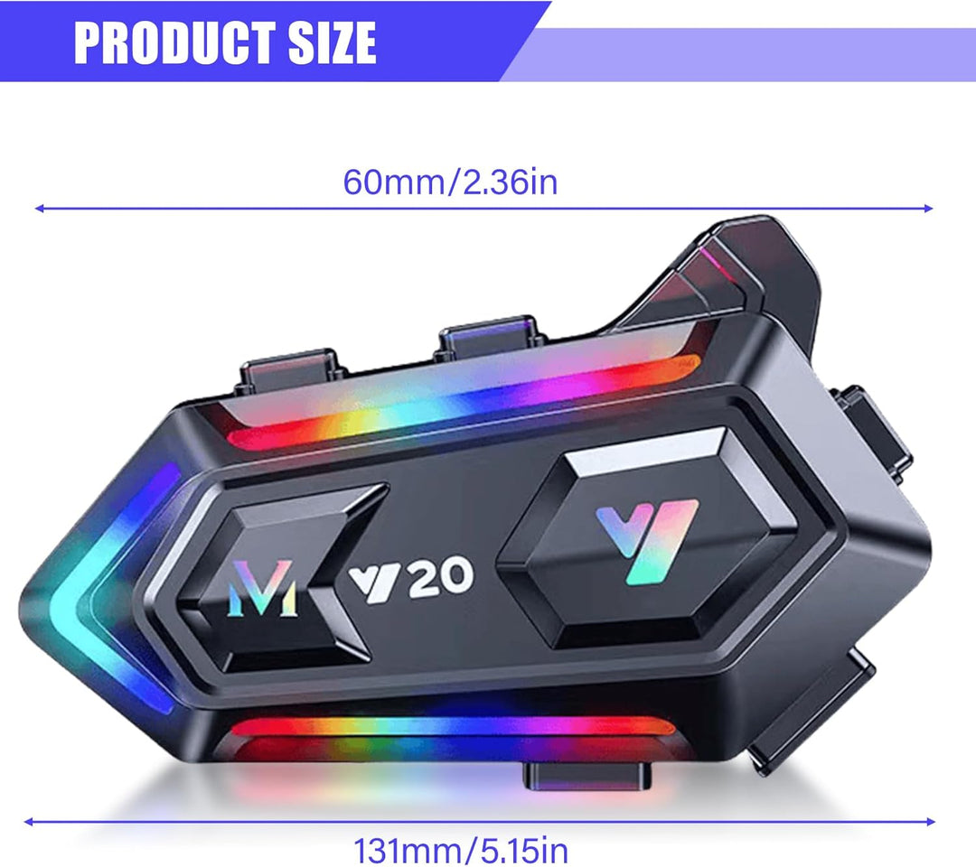 Motorradhelm Bluetooth Motorrad Helm Bluetooth Headset, Doppelte Geräuschreduzierung Headsets, RGB/F