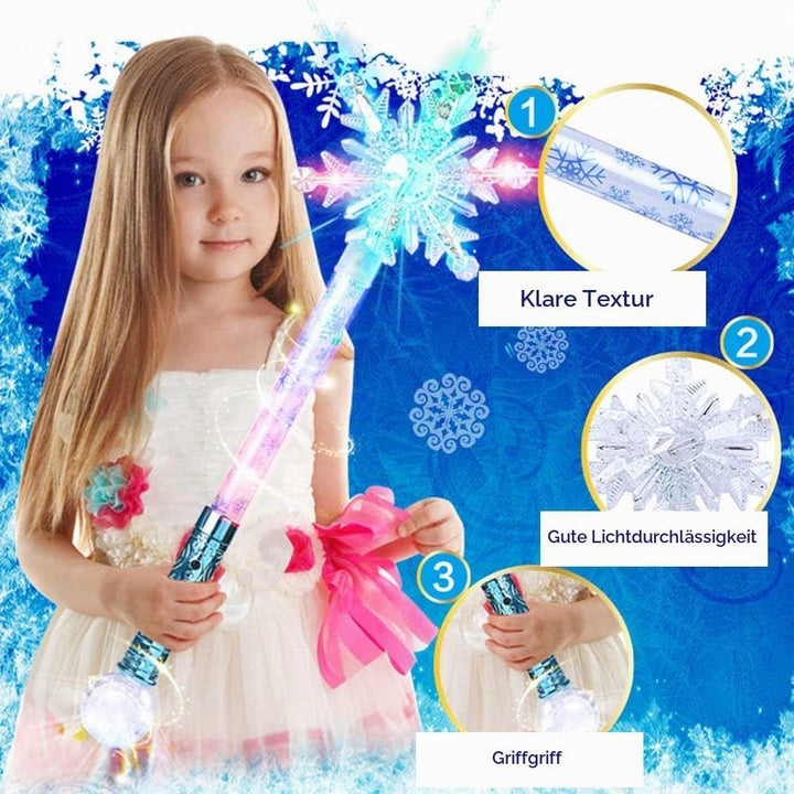 Schneeflocke leuchtenden Zauberstab, Prinzessin Cosplay Fee Stick leuchtenden Zauberstab Geburtstag
