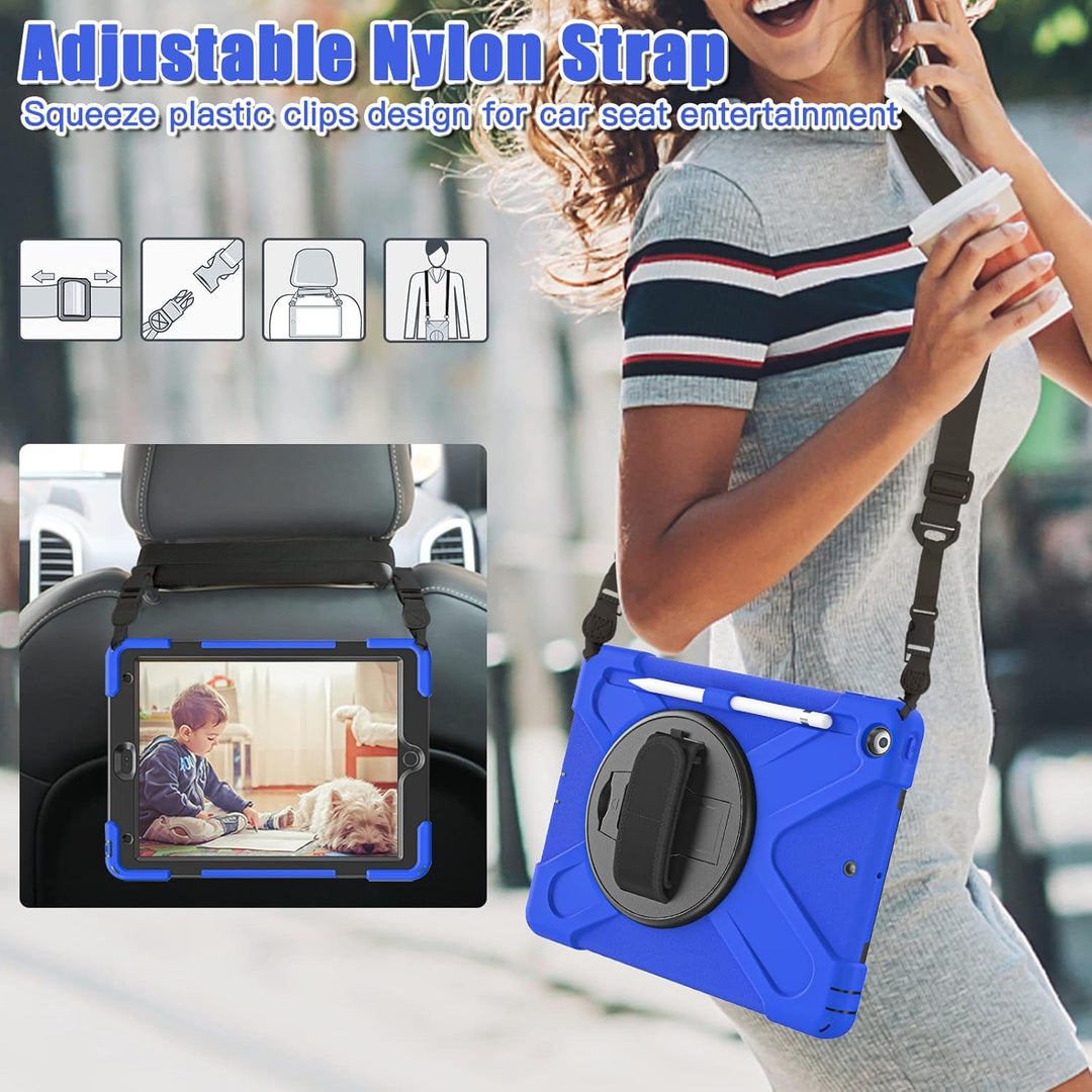 UFinetech iPad 9 Generation Hülle, iPad 10.2 2019 Hülle, iPad Case 7./8., 360 Drehbarer Ständer Hand