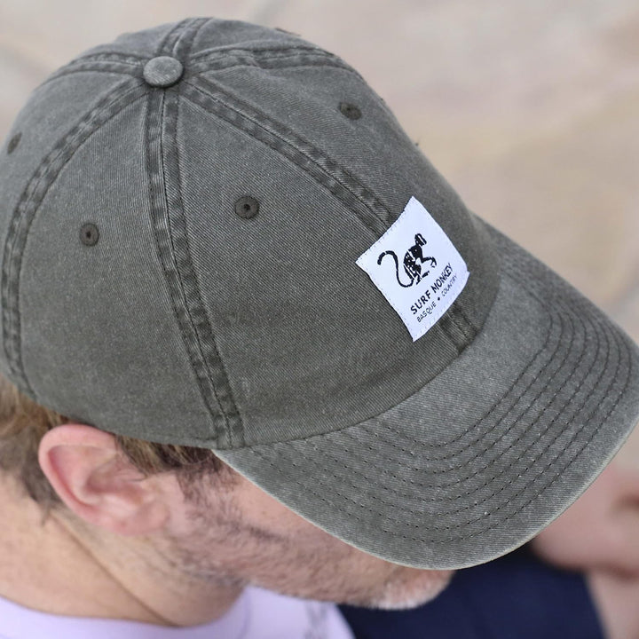 SURF MONKEY Baseball Cap Classic Dad Cap aus Baumwolle ohne Struktur - Used-Look Einheitsgrösse Oliv
