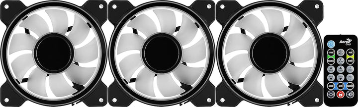 Aerocool Mirage PC Case Fan – 12 Pro, 3 x ARGB Translucent Fans 120mm, 1 x H66F RGB Hub, Infinity Mi