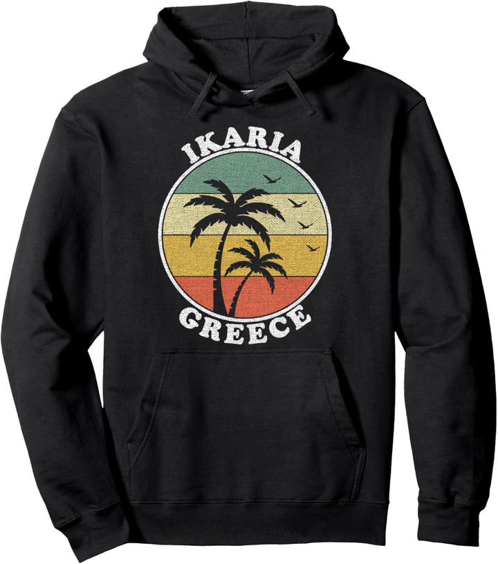 Insel Ikaria Griechenland Urlaub Sommer Reisen Vintage Pullover Hoodie
