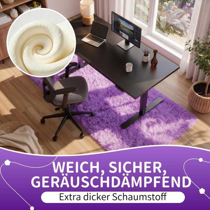 VOFUSHON Wohnzimmer Hochflor Teppich,Shaggy Flur Läufer Teppich Modern Flauschiger Weich Teppich Gro