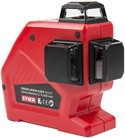 STIER Kreuzlinienlaser 2x120°, Projektion in 2D, automatische Selbstnivellierung, Umschaltbar horizo