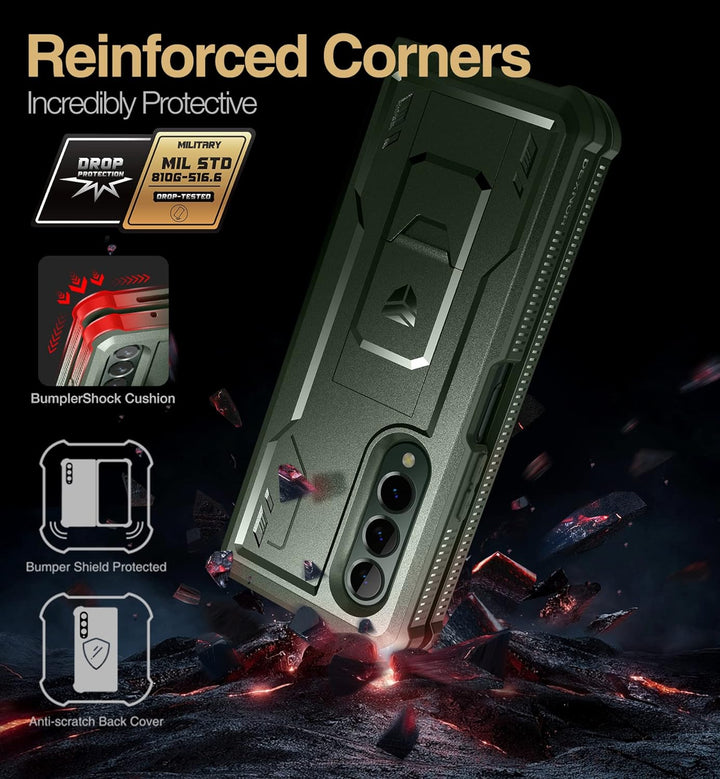 Dexnor für Samsung Galaxy Z Fold 3 5G (2021) Hülle, Full-Body Dual Layer Rugged Case mit eingebautem