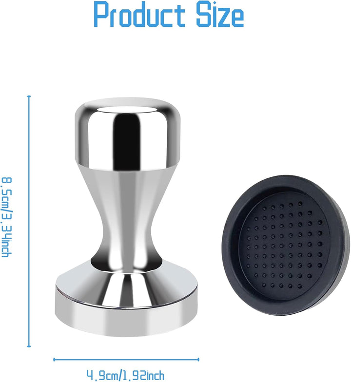 Kaffeestampfer, Espresso-Kaffeepresse 49 mm, Tamper Kaffee mit Silikon-Tampermatte