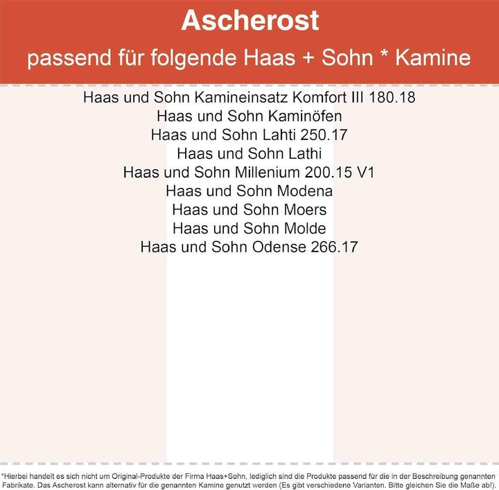 Kaminrost - Passend für Haas+Sohn Kaminöfen inkl. Modellübersicht - Ascherost Kamin aus massivem Sta