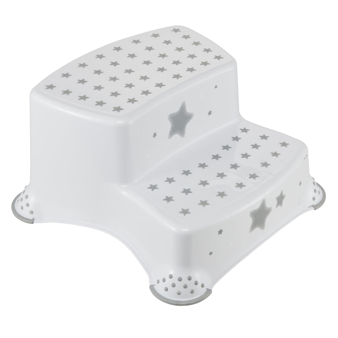 keeeper Stars Zweistufiger Tritthocker, Ab ca. 3 bis ca. 14 Jahre, Anti-Rutsch-Funktion, Igor, Weiss