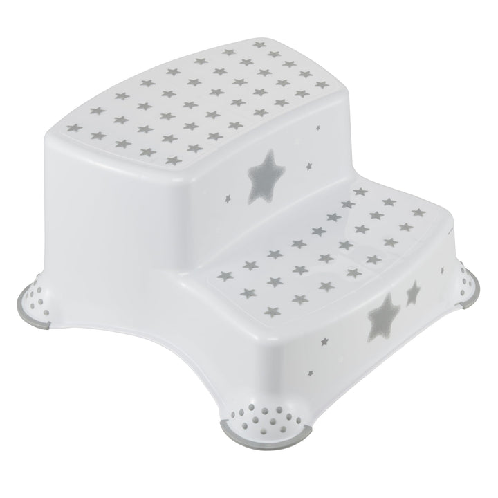 keeeper Stars Zweistufiger Tritthocker, Ab ca. 3 bis ca. 14 Jahre, Anti-Rutsch-Funktion, Igor, Weiss