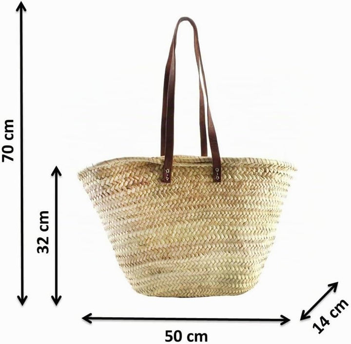 Kobolo Palmblatttasche Korbtasche Beachshopper Ibizatasche - Palmblatt - Lederhenkel