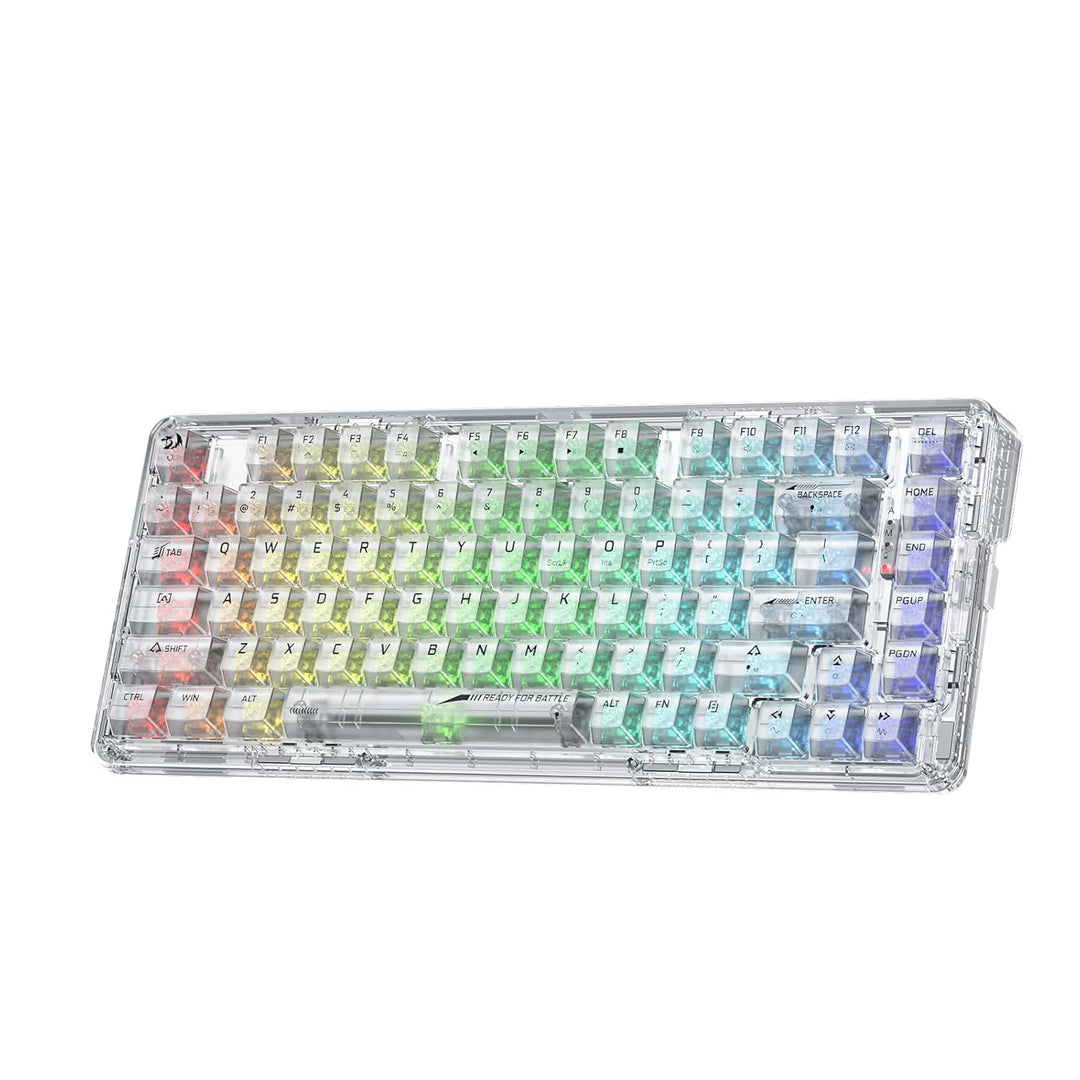 Redragon K649 PRO Gaming-Tastatur mit Dichtung, 3 Modi, 82 Tasten, volltransparente Hot-Swap-Mechani
