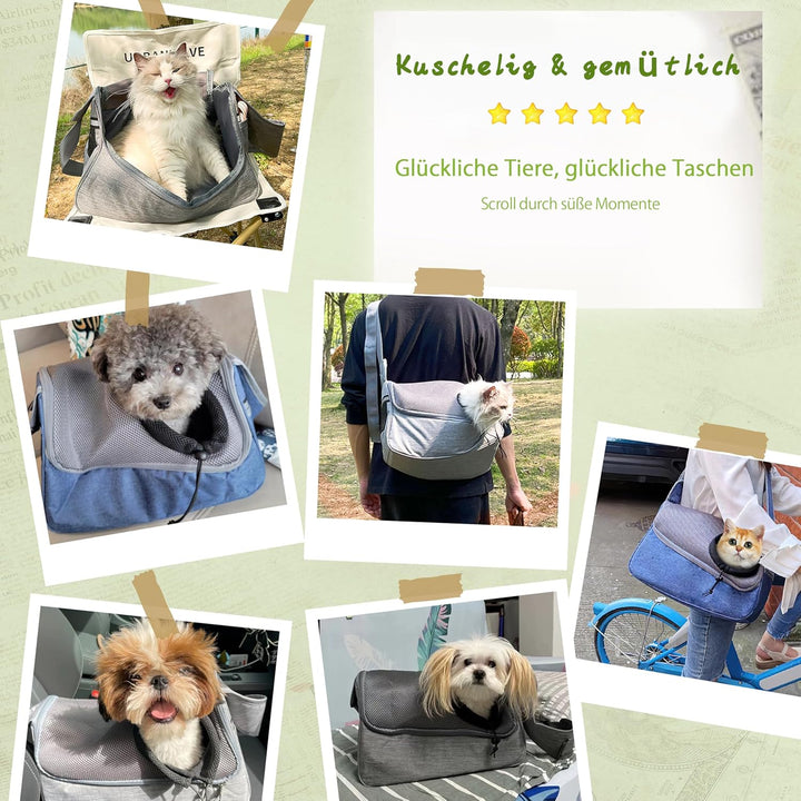 ALLSOPETS Hundetasche Tragetuch Hund Schultertasche Katzentragetasche Haustiere Tasche für Katzen un