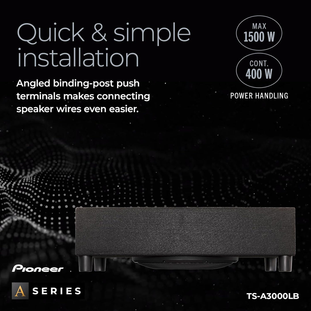 Pioneer TS-A3000LB Passiv Subwoofer, leistungsstarker Gehäuse Subwoofer mit 1500 W Maximalleistung,