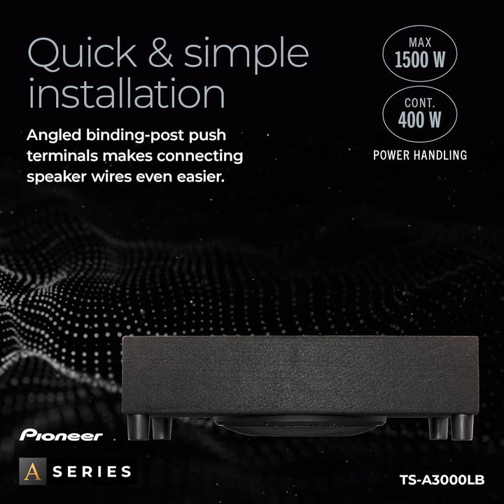 Pioneer TS-A3000LB Passiv Subwoofer, leistungsstarker Gehäuse Subwoofer mit 1500 W Maximalleistung,