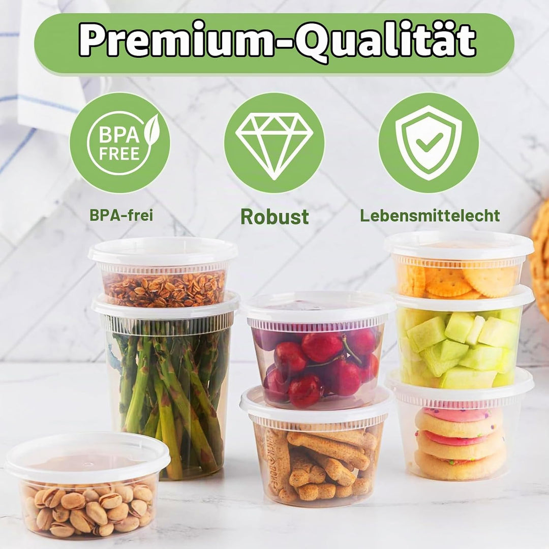 24 Sets Deli Container, 12oz&amp;24oz, Kunststoffbehälter mit Deckel, Deli Cups &amp; Food Container - BPA-f
