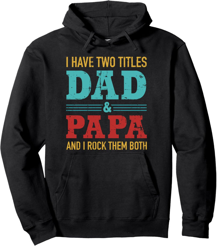 Vater Dad Papa zwei Titel Pullover Hoodie