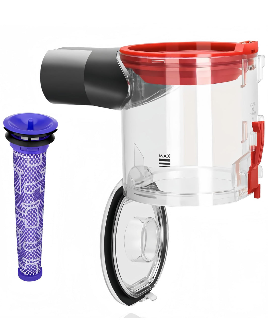 Verbesserter Staubbehälter Ersatz für Dyson V7 V8 SV10 SV11 Staubsauger – 0,54 l grosser Schmutzkani