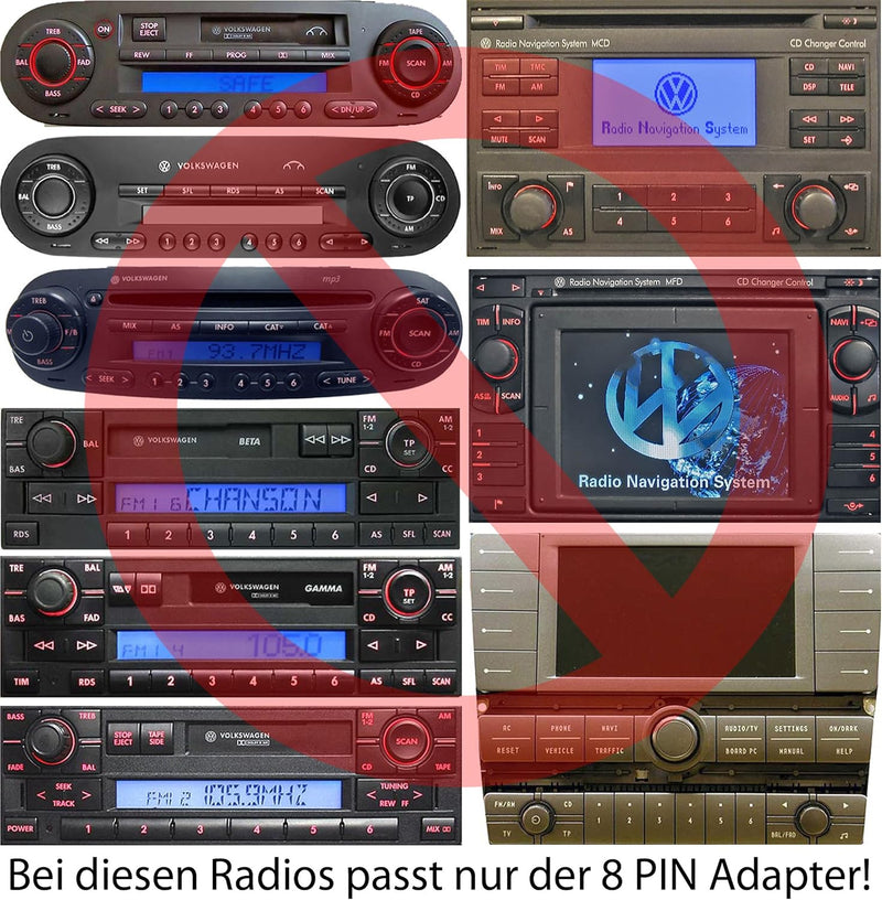 BlueMusic Bluetooth Musik Freisprechen 12p bis JULI 2010 kompatibel mit VW RCD RNS 200 210 300 310 5