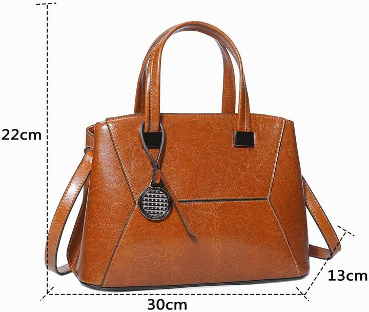 Coolives Damen Tasche Kleine Handtasche Henkeltasche Umhängetasche Schultertasche aus Leder EINWEG B