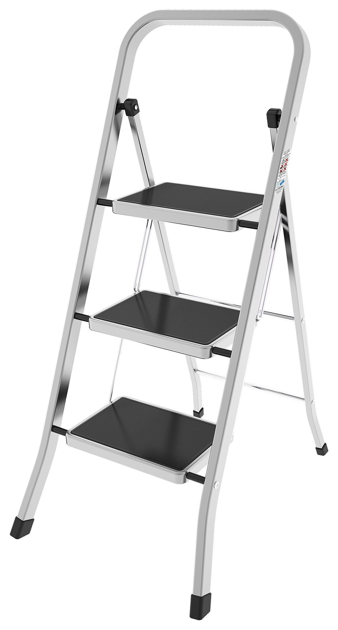 COLOMBO Hocker aus Aluminium mit 3 Stufen 3 gradini Silber, 3 gradini Silber