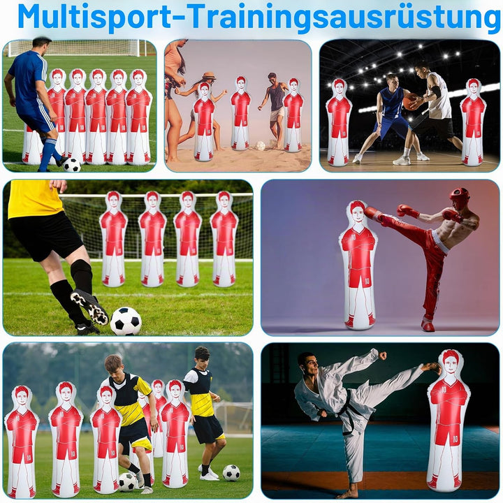 efuturetime Aufblasbare Fussball Dummy aus PVC, Fussballtraining Dummy Trainingspuppe für Torwart Fr