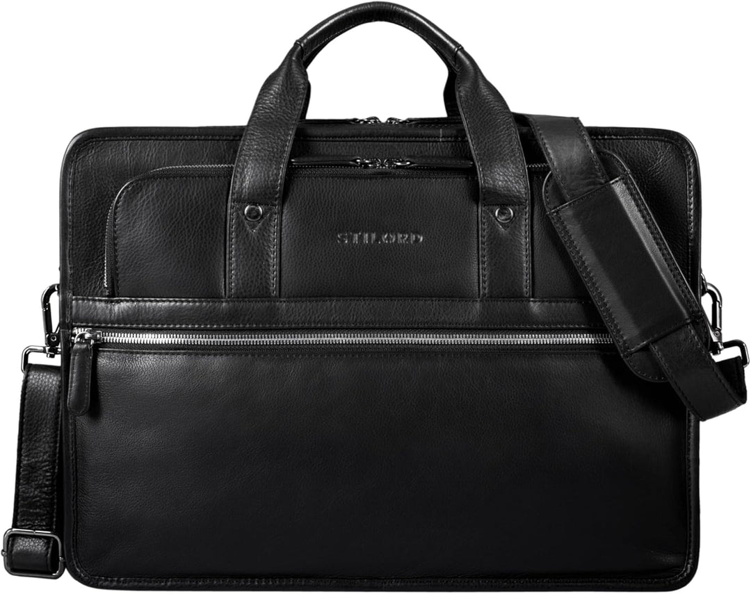 STILORD 'Yves' Aktentasche Herren Leder Arbeitstasche Dokumententasche 15,6 Zoll Laptoptasche Busine